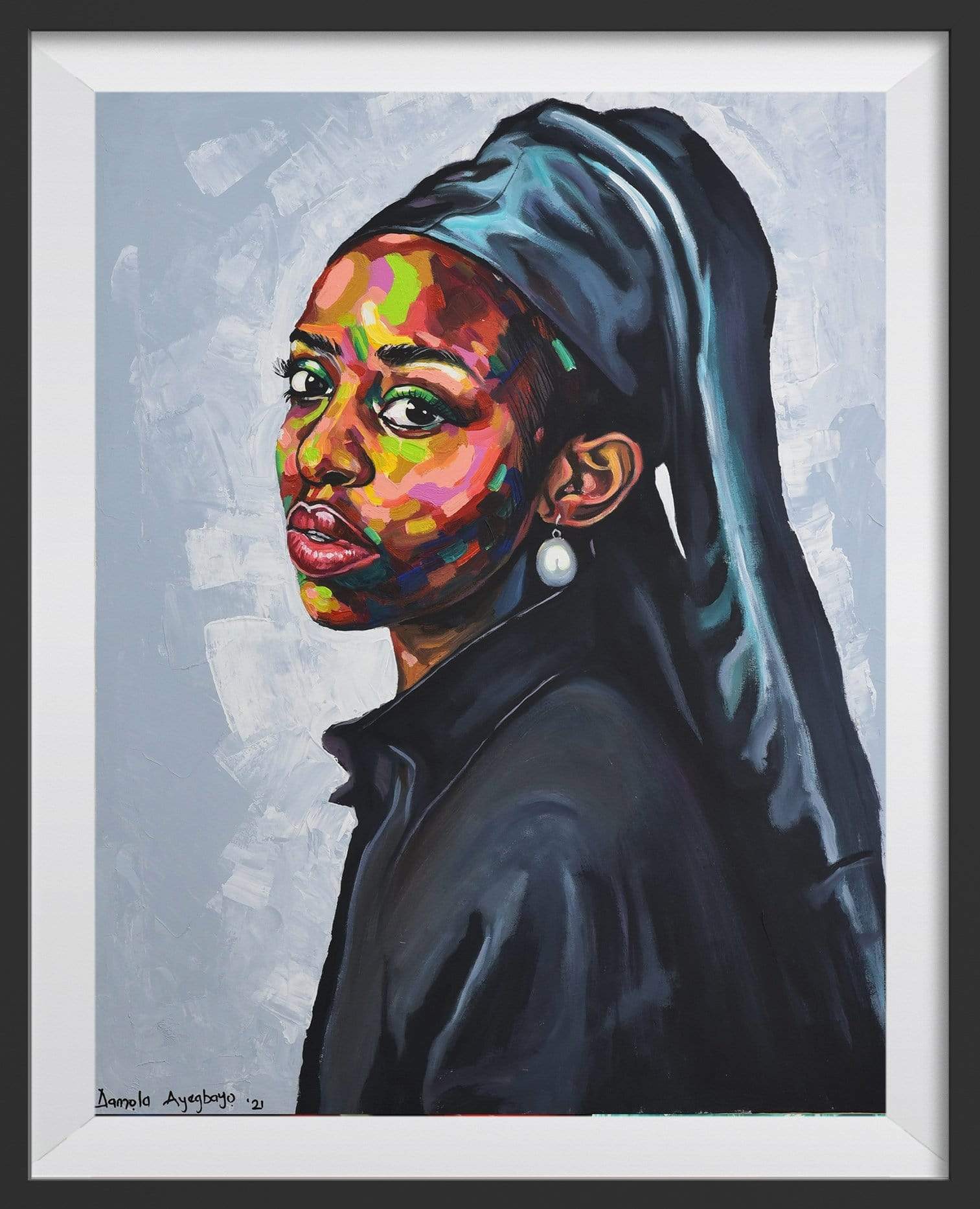 Damola Ayegbayo Digital Print S / Black The Girl with a Pearl Earring